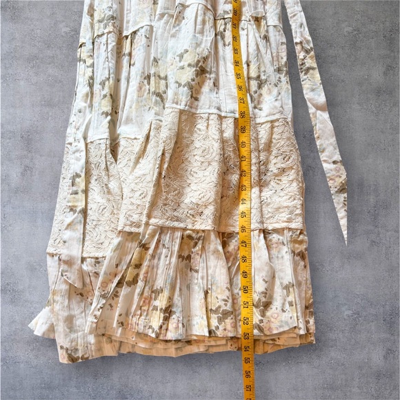 Annabella Cream Floral Cotton Maxi Dress Boho Dress Size M/L NWOT - Picture 15 of 16